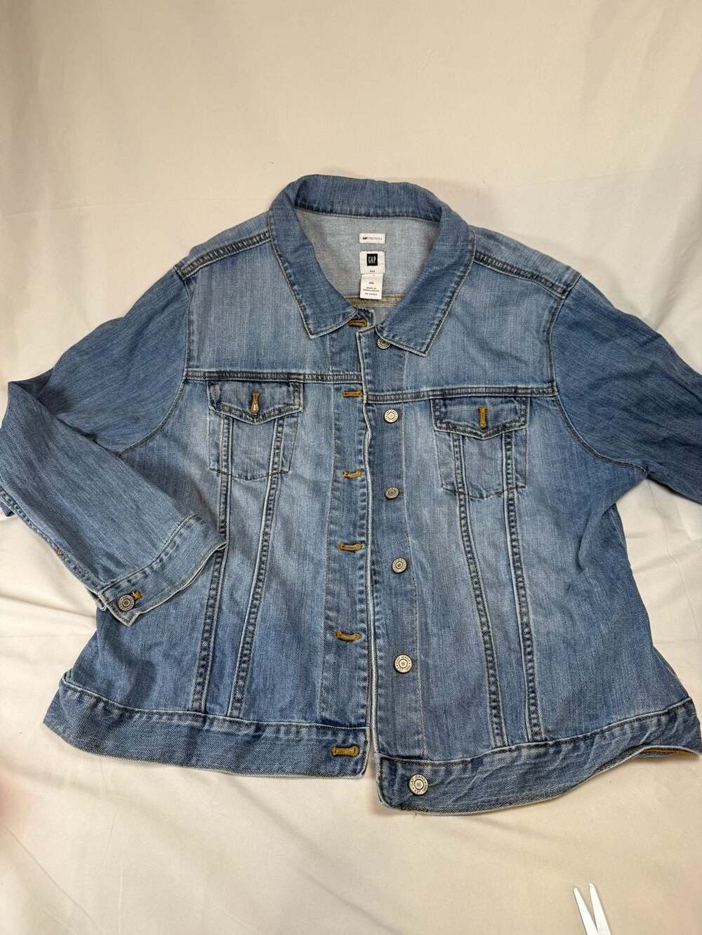 Gap Stretch Blue Denim Jean Jacket Women's Size XXL
